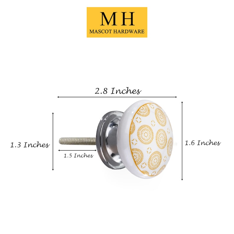 Mascot Hardware Rosette 1-3/5 in. Yellow Flat Drawer Cabinet Knob