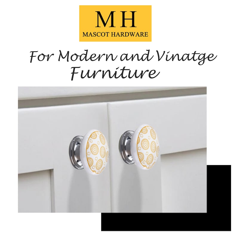 Mascot Hardware Rosette 1-3/5 in. Yellow Flat Drawer Cabinet Knob