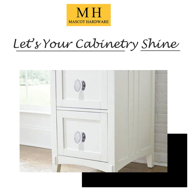 Mascot Hardware Tile Pattern 1-3/5 in. Grey Drawer Cabinet Knob