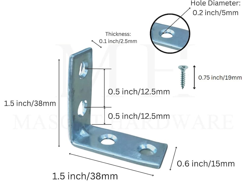 Mascot Hardware Zinc-Plated Corner Brace (4-Pack)-(20-Pack)