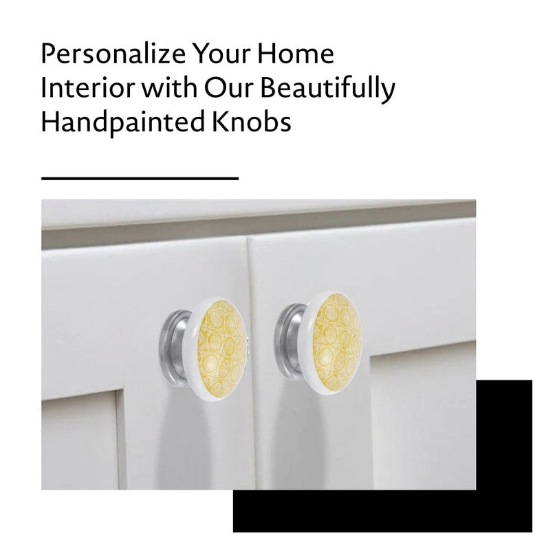 Mascot Hardware Circle Checkered 1-3/5 in. Yellow Cabinet Knob