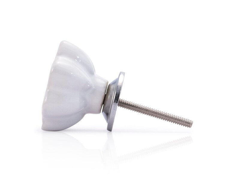 Mascot Hardware 1.5 in. Flower Knob White & Grey Drawer Cabinet Knob