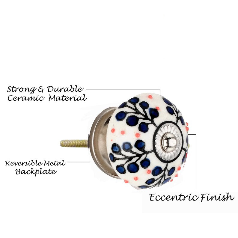 Mascot Hardware Dotted Tree 1-4/7 in. Blue Cabinet Knob (Pack of 10)