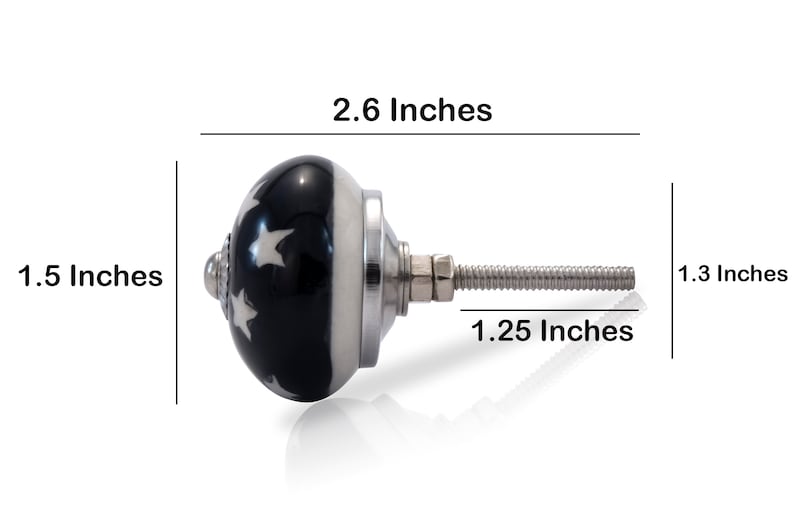 Mascot Hardware Star Constellation 1-3/5 in. Black & White Drawer Cabinet Knob