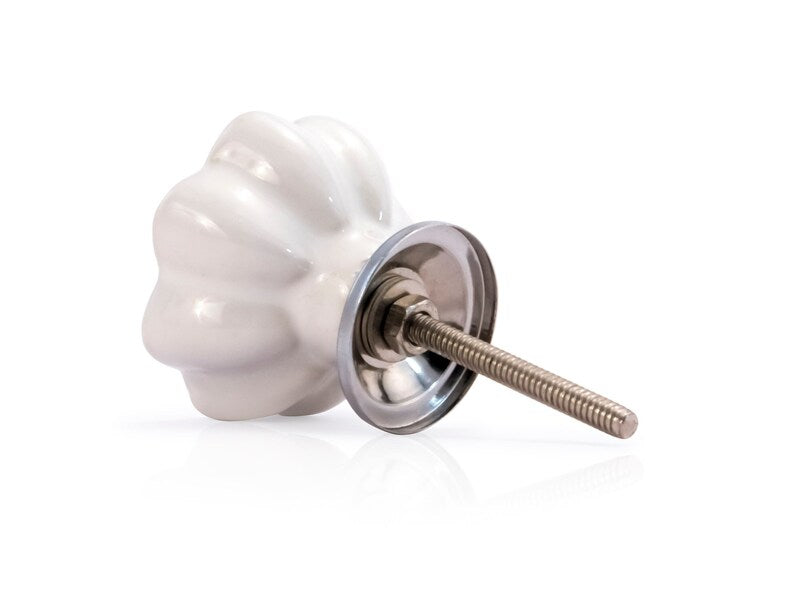 Mascot Hardware 1.5 in. Flower Knob White & Grey Drawer Cabinet Knob