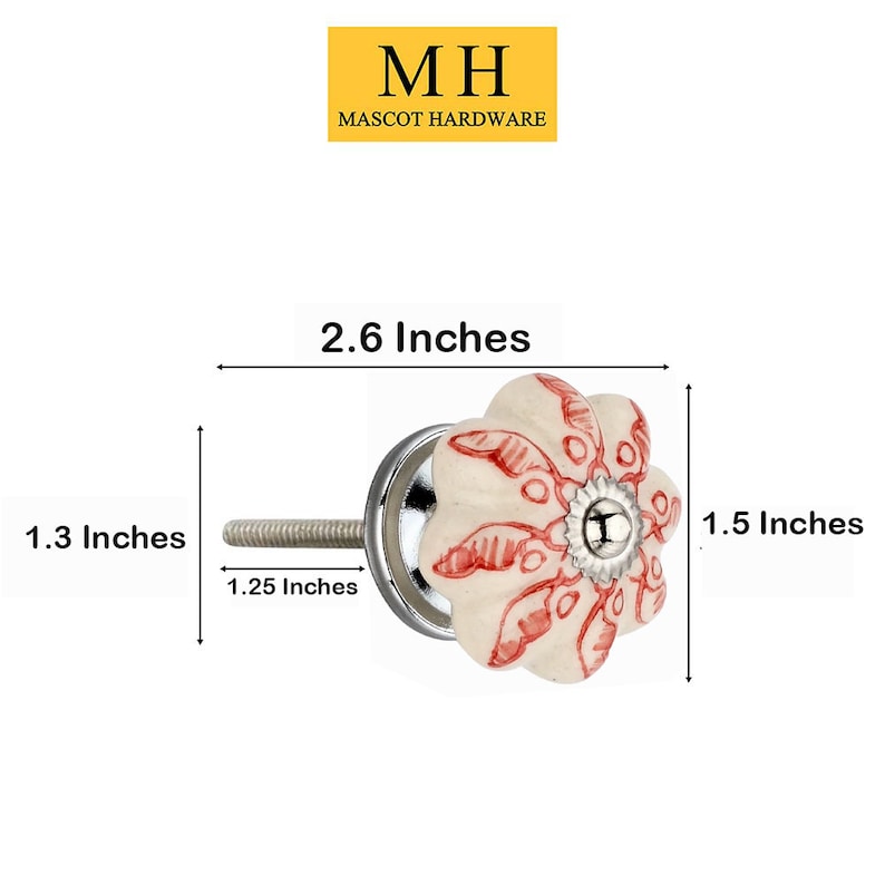 Mascot Hardware Nuovo Garnet 1-4/7 in. Red Drawer Cabinet Knob