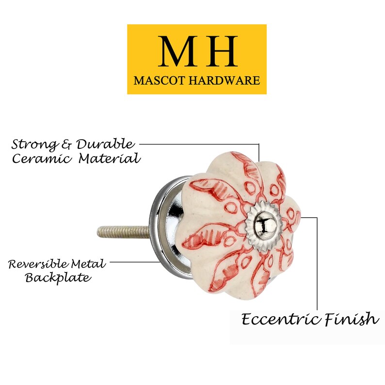 Mascot Hardware Nuovo Garnet 1-4/7 in. Red Drawer Cabinet Knob