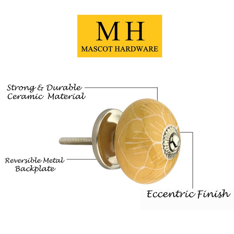 Mascot Hardware Stone Pattern 1-5/8 in. Yellow Cabinet Knob (Pack of 10)