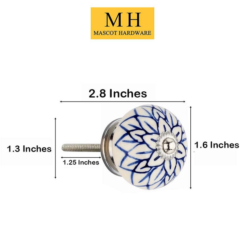 Mascot Hardware Water Lily 1-4/7 in. Round Cabinet Knob (Pack of 10)