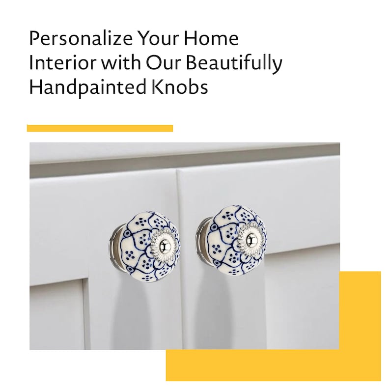 Mascot Hardware Pansy Washed 1-4/7 in. Blue Cabinet Knob (Pack of 10)