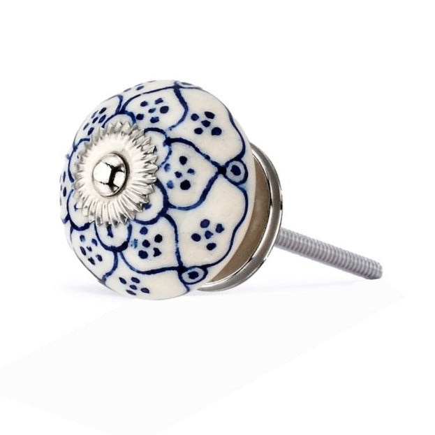 Mascot Hardware Pansy Washed 1-4/7 in. Blue Cabinet Knob (Pack of 10)