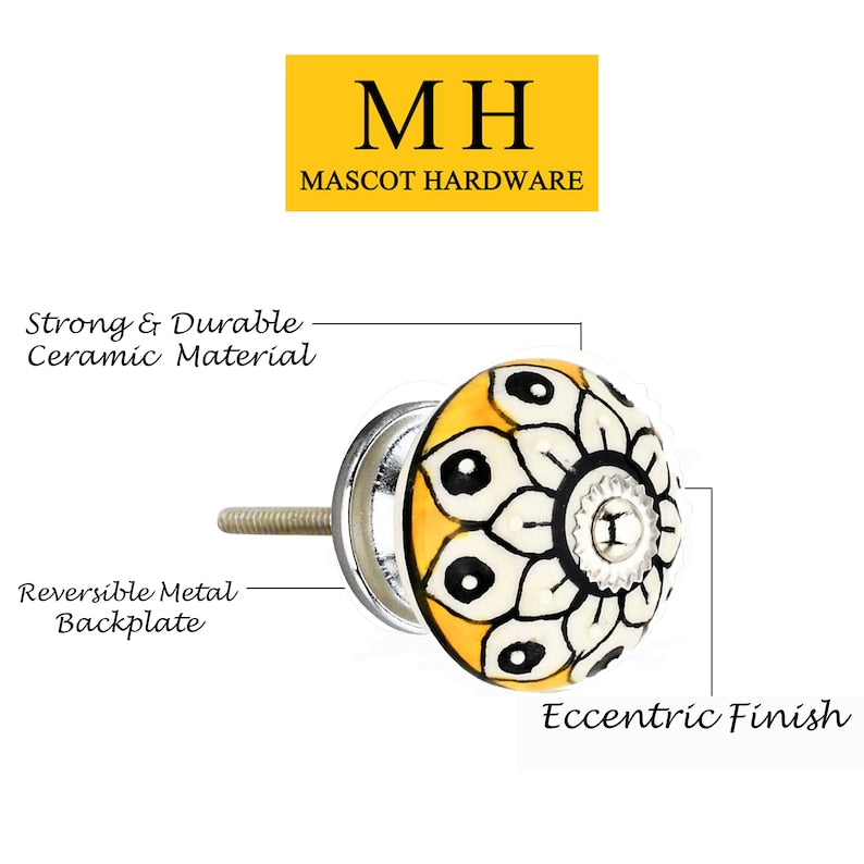 Mascot Hardware Classic 1-4/7 in. Yellow Cabinet Knob (Pack of 10)