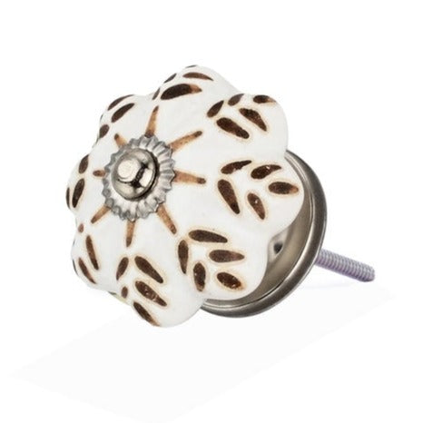 Mascot Hardware Etched Floral 1-7/9 in. Melon Cabinet Knob (Pack of 10)