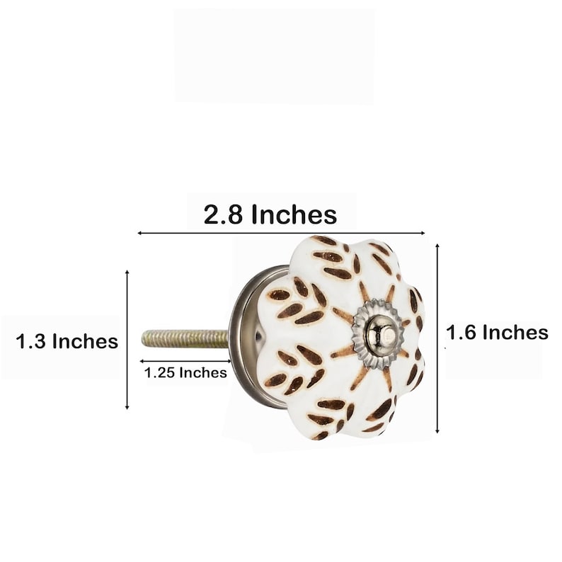 Mascot Hardware Etched Floral 1-7/9 in. Melon Cabinet Knob (Pack of 10)