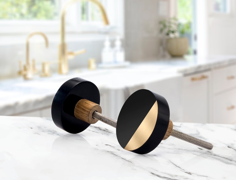 Mascot Hardware Fusion 1-1/2 in. Black Moon Drawer Cabinet Knob