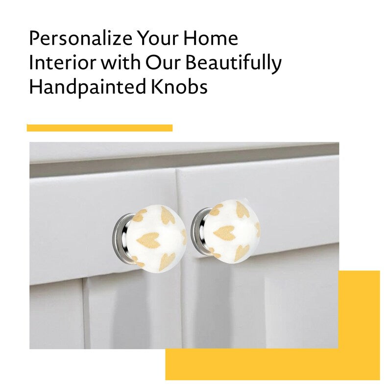 Mascot Hardware Etched Heart 1-1/2 in. Ceramic Cabinet Knob (Pack of 10)
