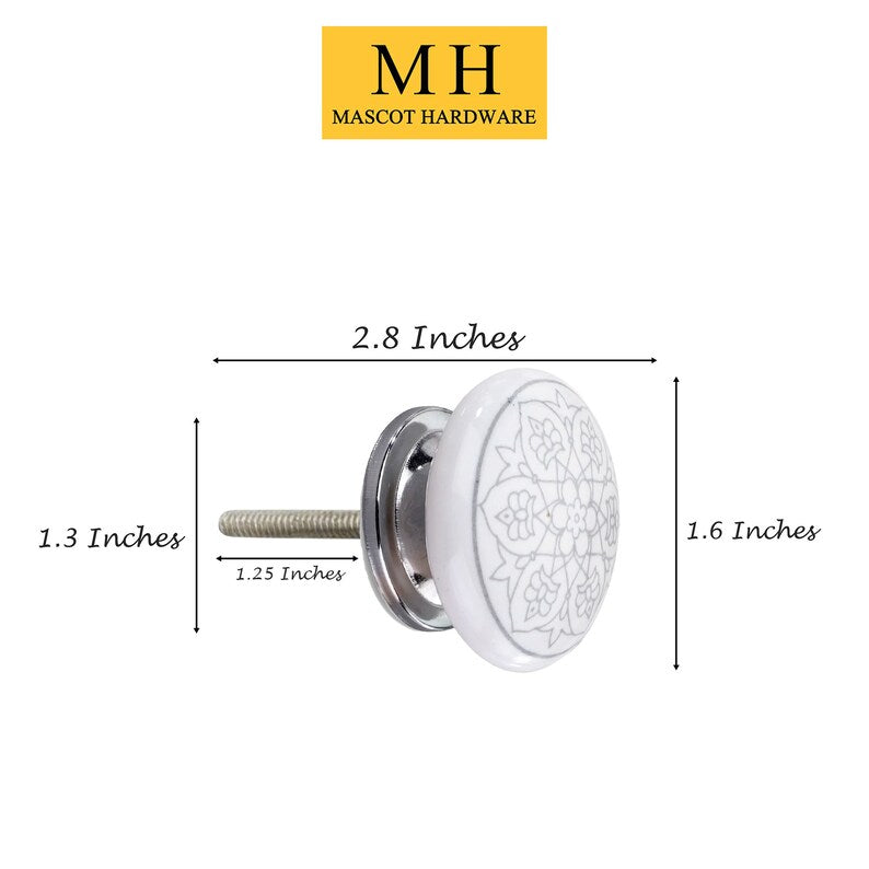 Mascot Hardware 1-3/5 in. Grey Design Cabinet Knob (Pack of 10)