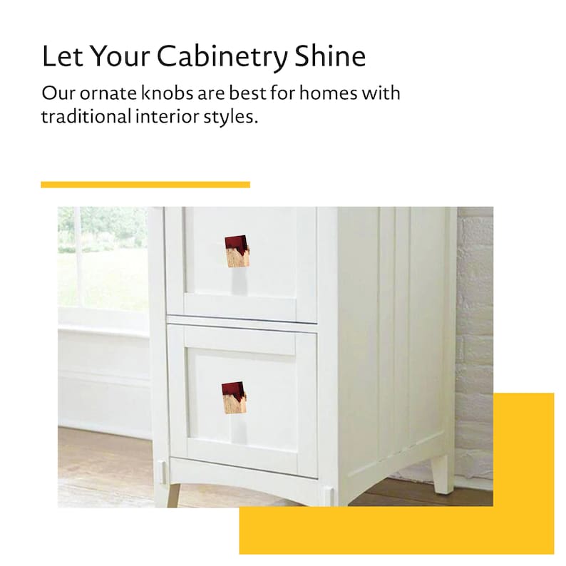 Mascot Hardware Frosted Timber 1-2/3 in. Red & Wood Drawer Cabinet Knob