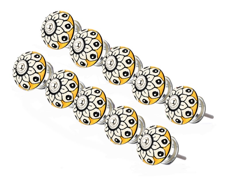Mascot Hardware Classic 1-4/7 in. Yellow Cabinet Knob (Pack of 10)