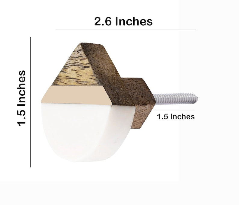 Mascot Hardware Inglewood 1-2/3 in. Halfround White & Wood Cabinet Knob (Pack of 10)