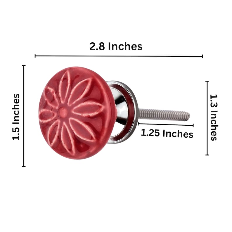 Mascot Hardware Aster 1-3/5 in. Maroon Drawer Cabinet Knob