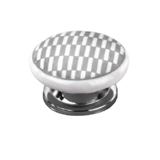 Mascot Hardware Tile Pattern 1-3/5 in. Grey Drawer Cabinet Knob