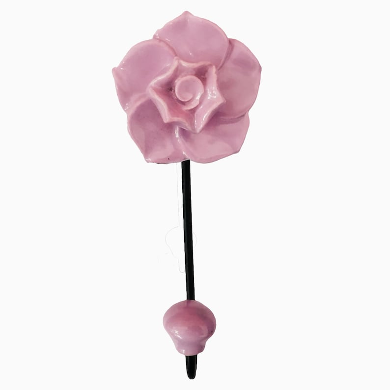 Mascot Hardware Pink Flower 2.16'' Wide Rose Wall Hook