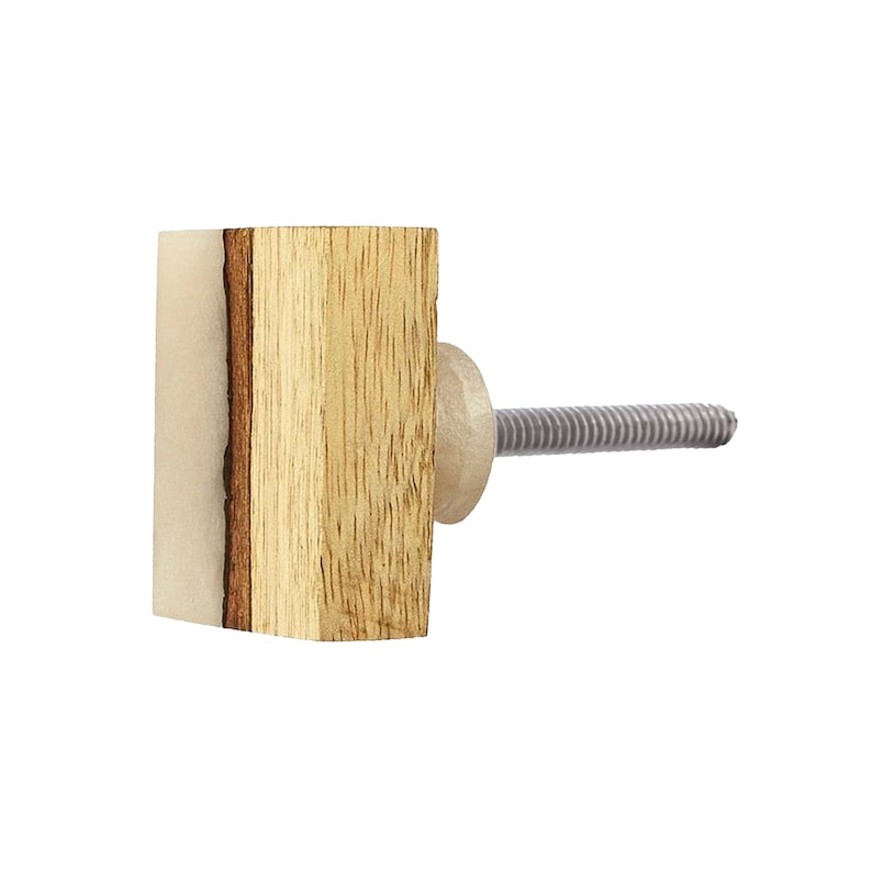 Mascot Hardware Frosted Straight Timber 1-7/11 in. 42 X 32mm White Resin Straight Knob