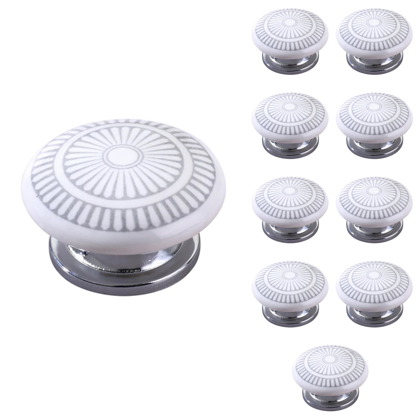 Mascot Hardware Cobble Rosette 1-3/5 in. Yellow, Grey Cabinet Knob (Pack of 10)