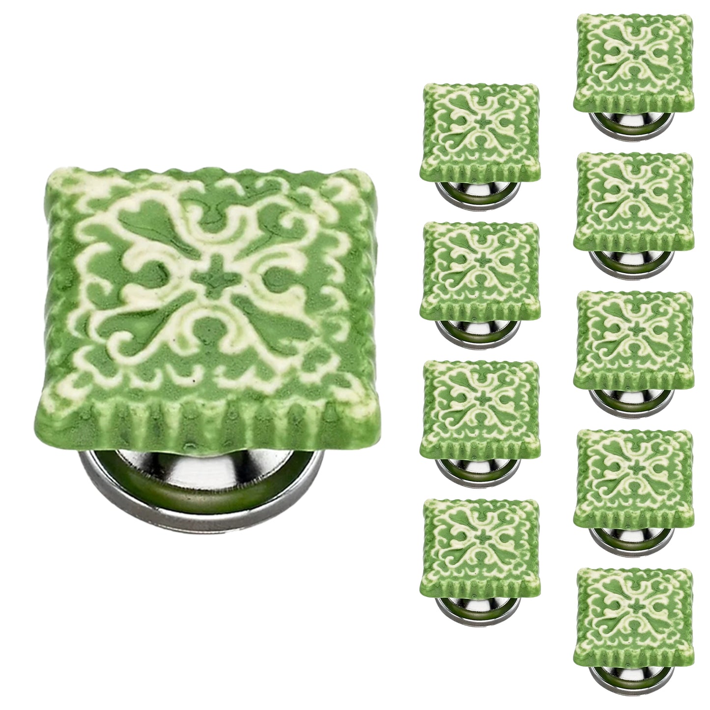 Mascot Hardware Intricate 1-4/7 in. Lime Tile Cabinet Knob (Pack of 10)