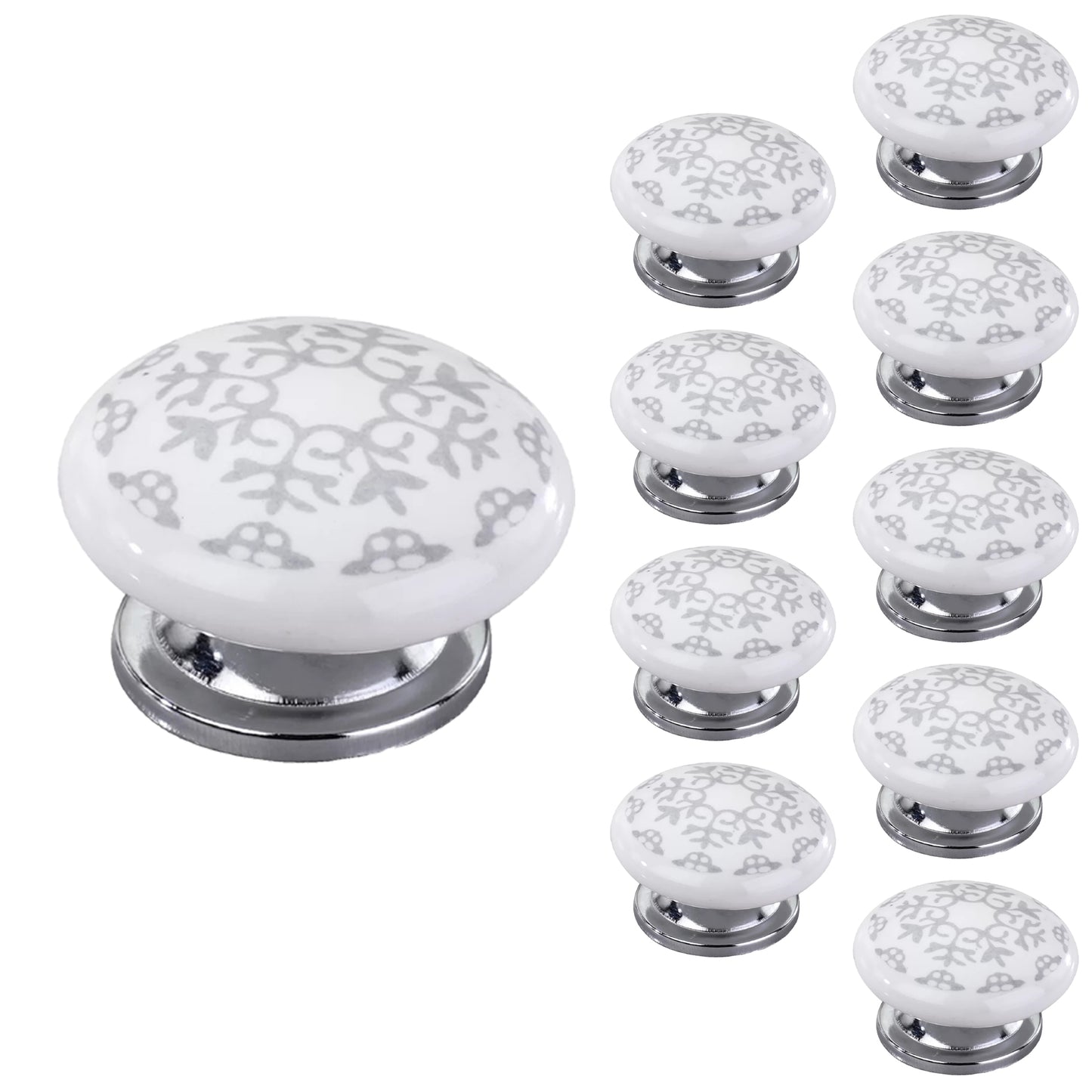 Mascot Hardware Milkweed 1-3/5 in. Grey Design Cabinet Knob (Pack of 10)
