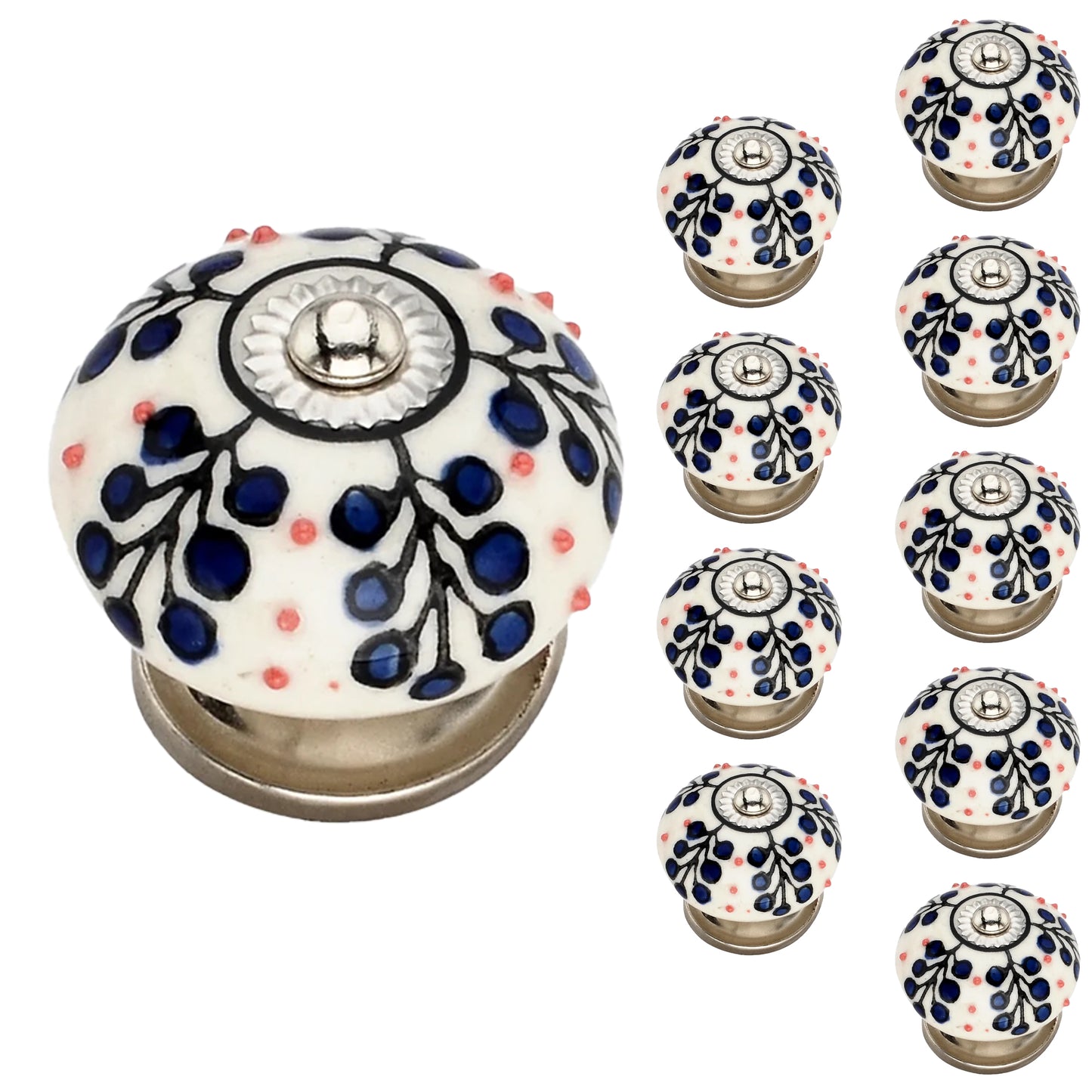 Mascot Hardware Dotted Tree 1-4/7 in. Blue Cabinet Knob (Pack of 10)