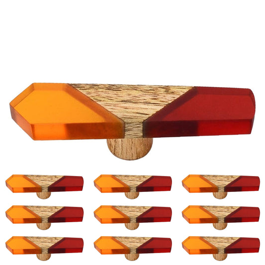 Mascot Hardware Fusion 3 in. Red & Orange Wood Cabinet Knob (10-Pack)