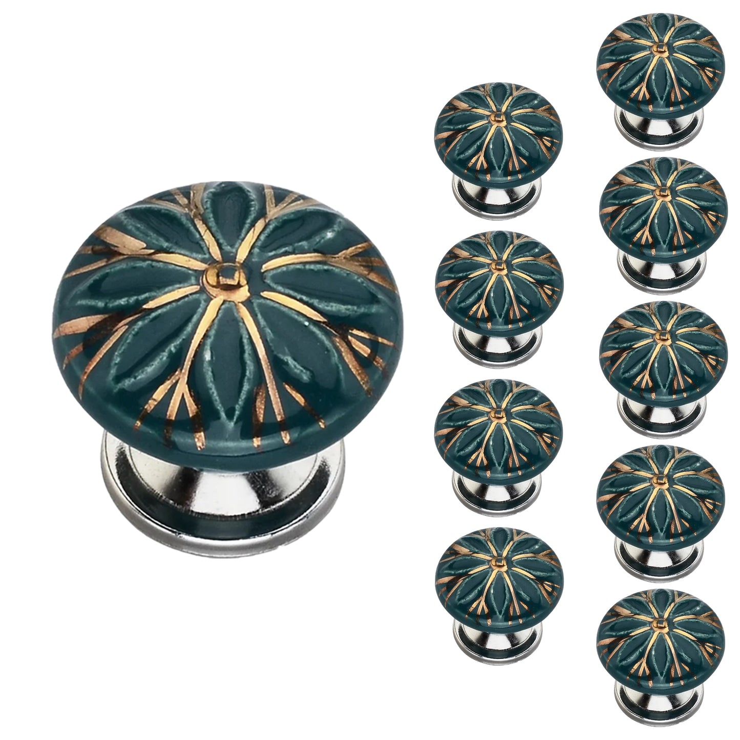 Green Designer 1-2/3 in. Cabinet Knob (Pack of 10)