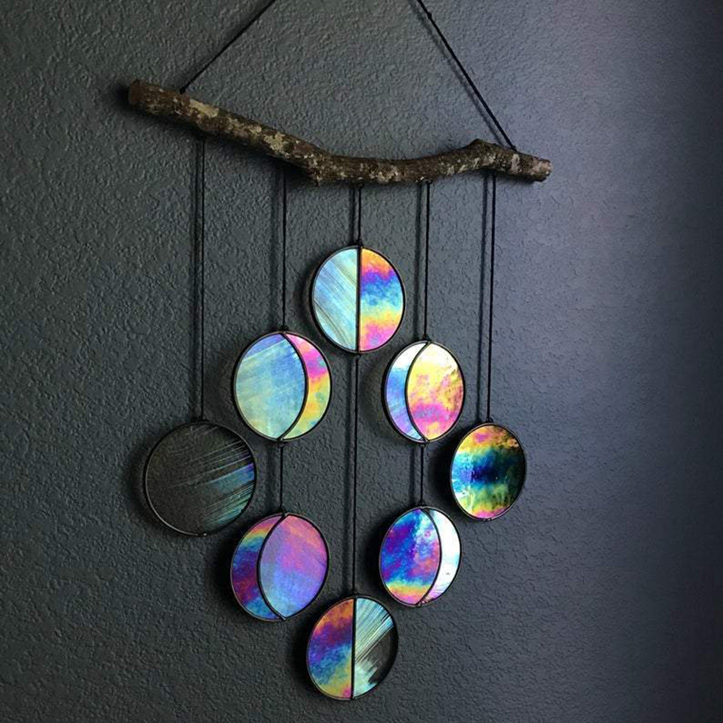 Hanging Ornaments Garland-Decor Mirror Art-Rainbow-Moon-Phase Boho Home Chic