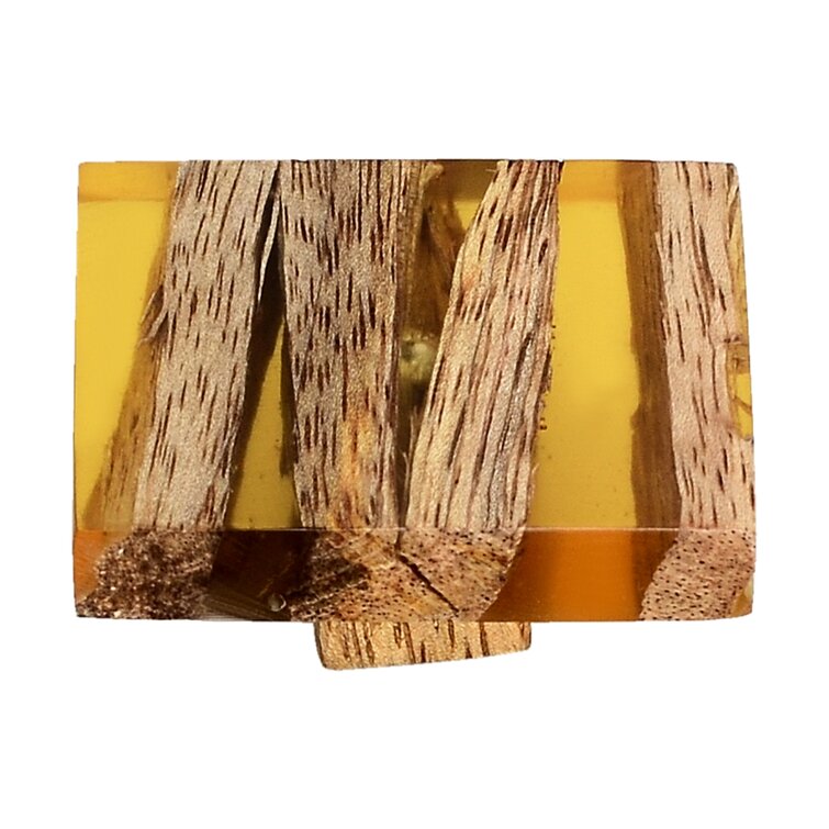 Mascot Hardware Frosted Timber 1-2/3 in. Yellow & Wood Cabinet Knob