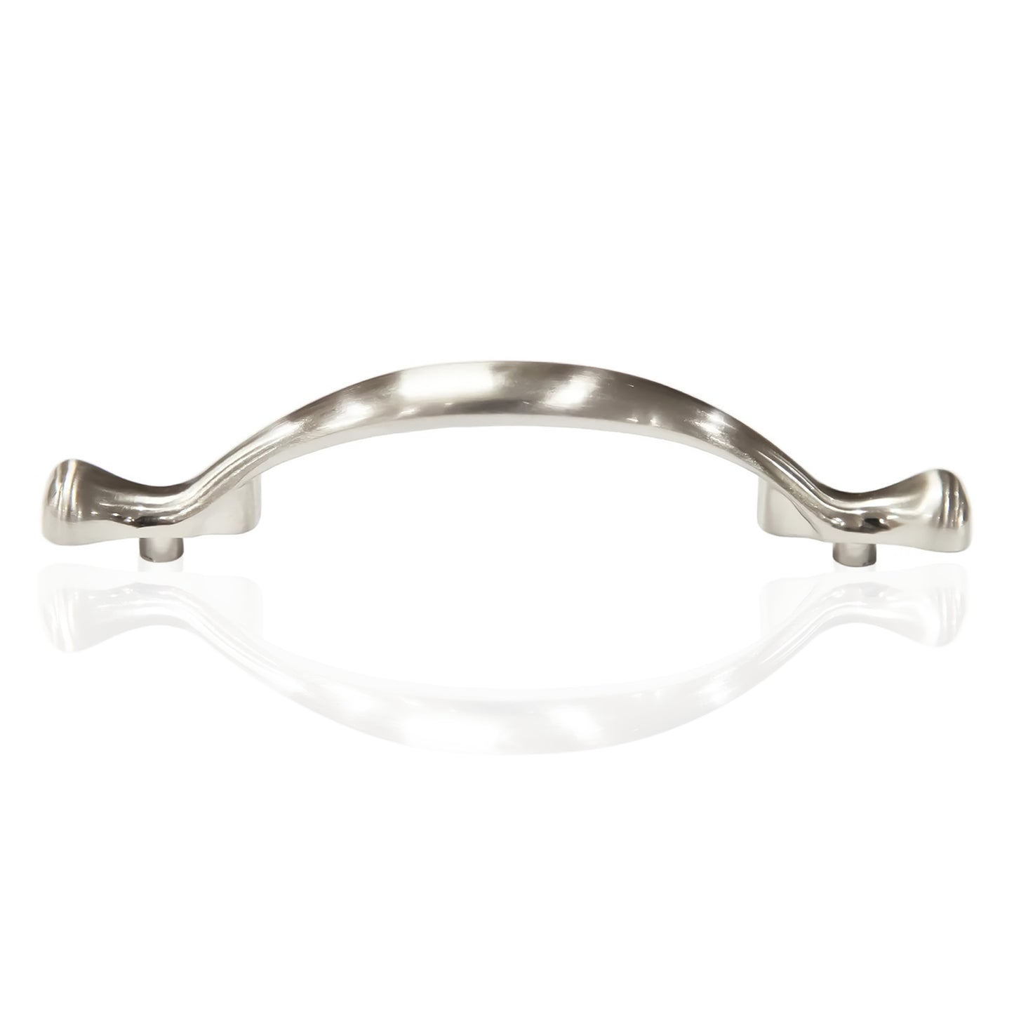 Long Footed 3-3/4 in (96mm) Satin Nickel Drawer Pull (10-Pack)