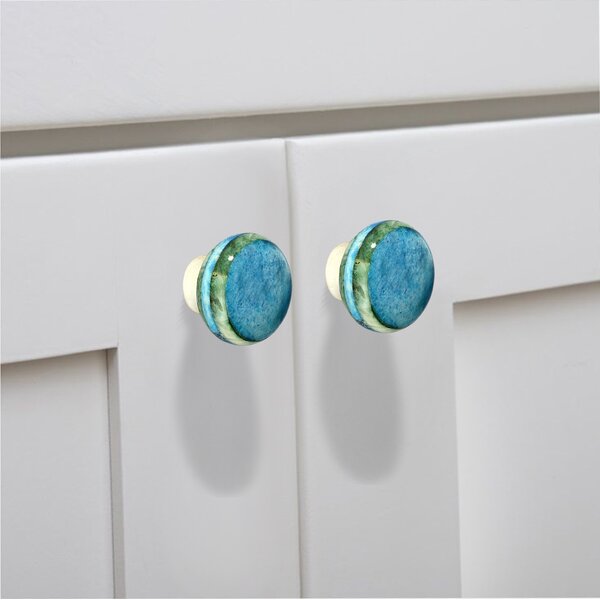 Round 1-3/7 in. (36mm) Blue Cabinet Knob