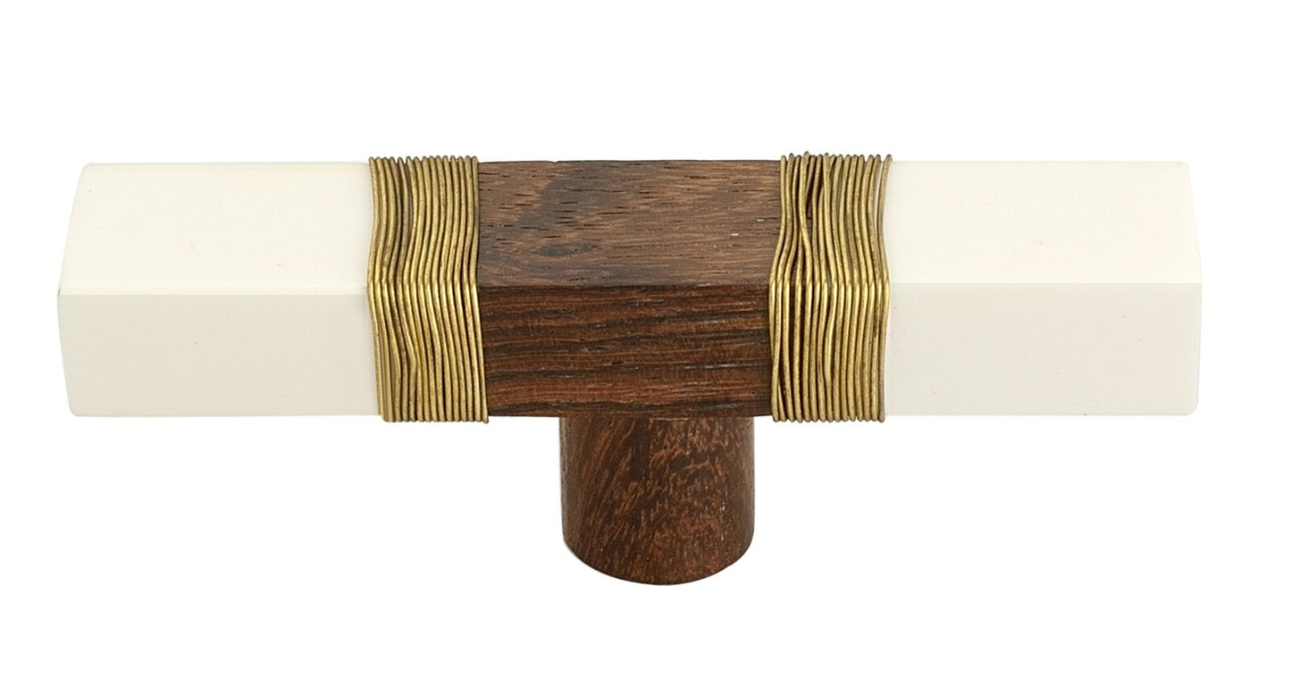 White Marble Effect 3 in. Brown & White Cabinet Knob (Pack of 10)