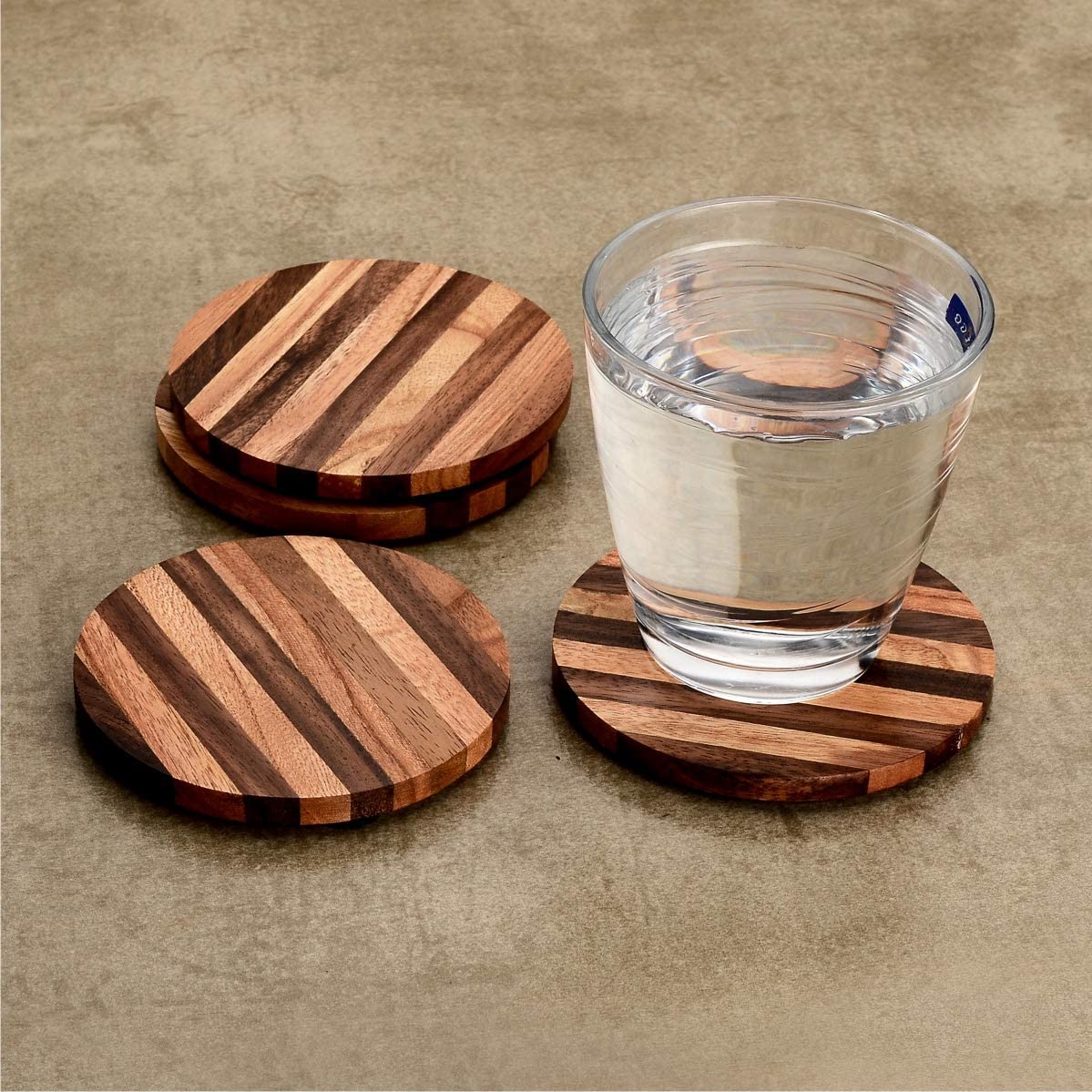 Mascot Hardware Knuckled 4 pieces Wood Coaster set