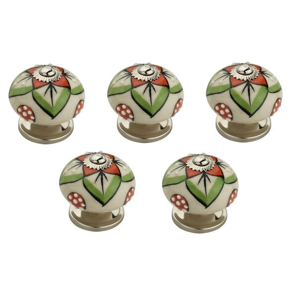 Admiral 1-3/5 in. (41mm) White & Multicolor Cabinet Knob (Pack of 5)