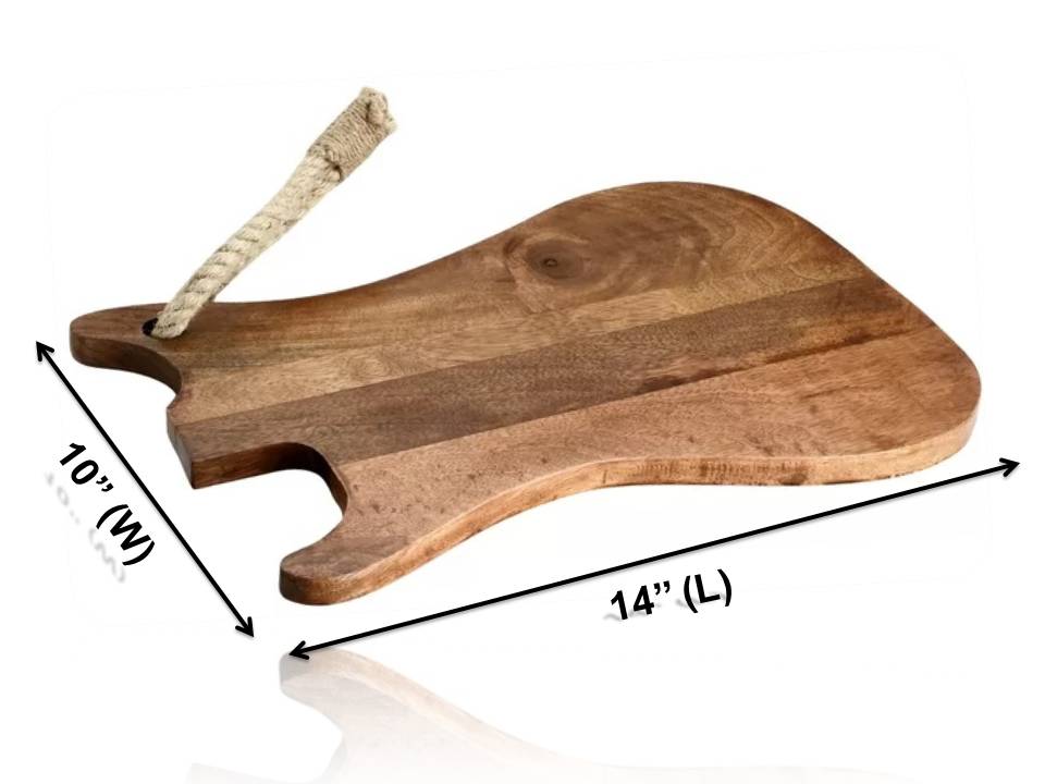 Mascot Hardware Guitar Wooden Cutting Board With Tied Rope