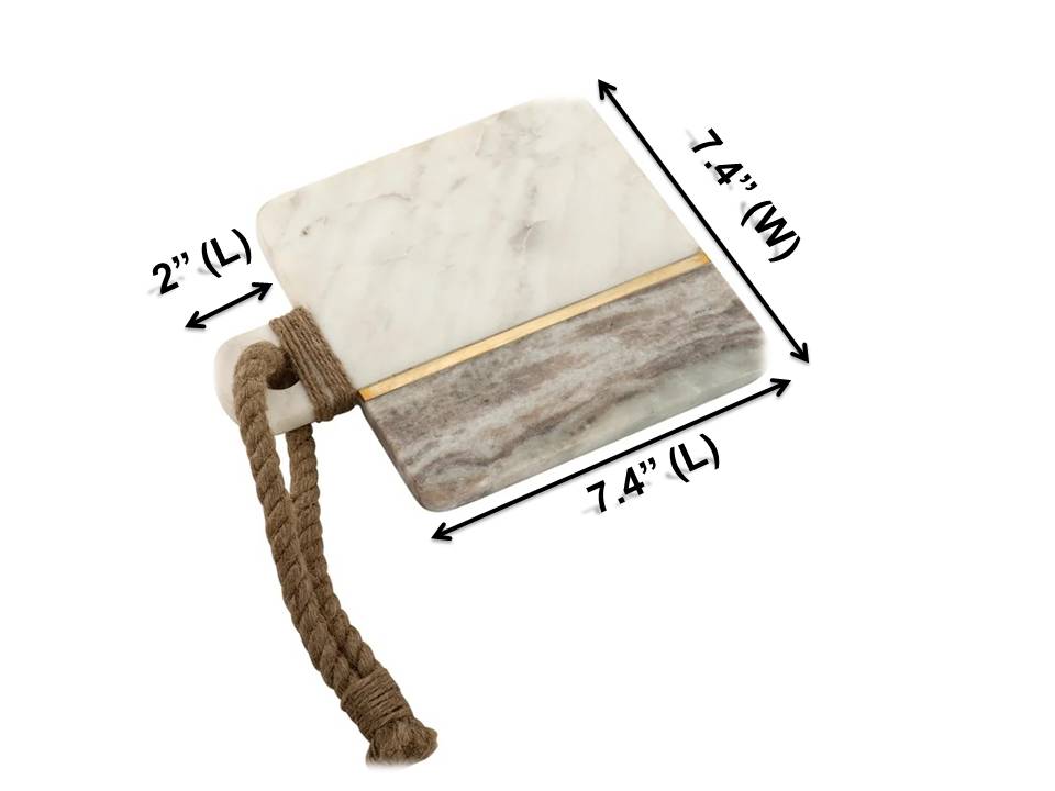 Mascot Hardware Chop-N-Slice 9 in. x 7.4 in. Square Marble Cutting Board