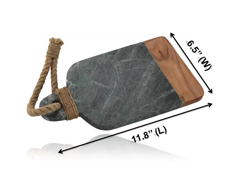 Mascot Hardware Chop-N-Slice 11.8 in. x 6.5 in. Rectangle Marble and Wood Cutting Board