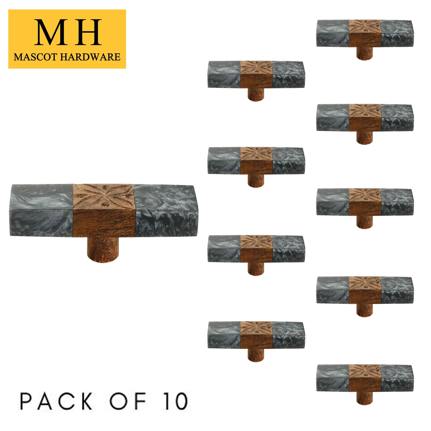 Mascot Hardware Fusion 3 in. Gray Marble Drawer Cabinet Knob (Pack of 10)