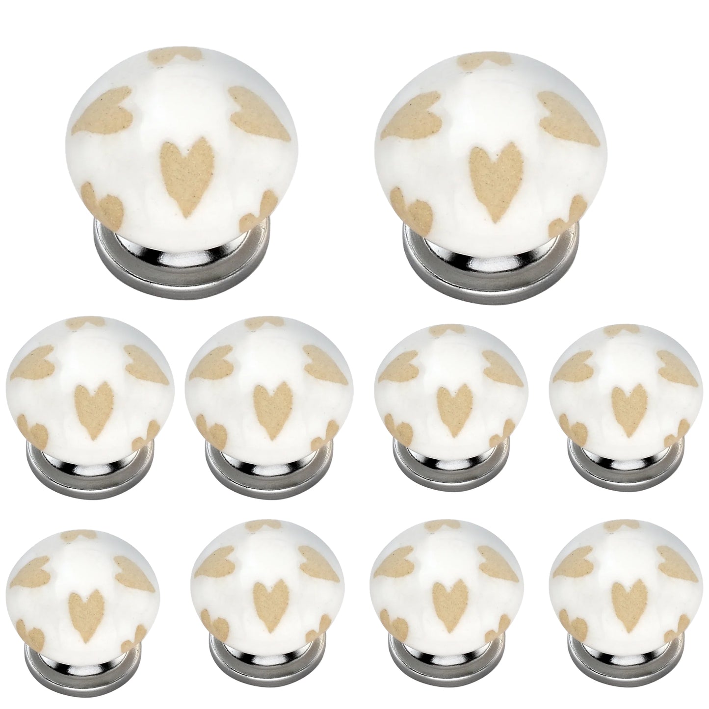 Mascot Hardware Etched Heart 1-1/2 in. Ceramic Cabinet Knob (Pack of 10)