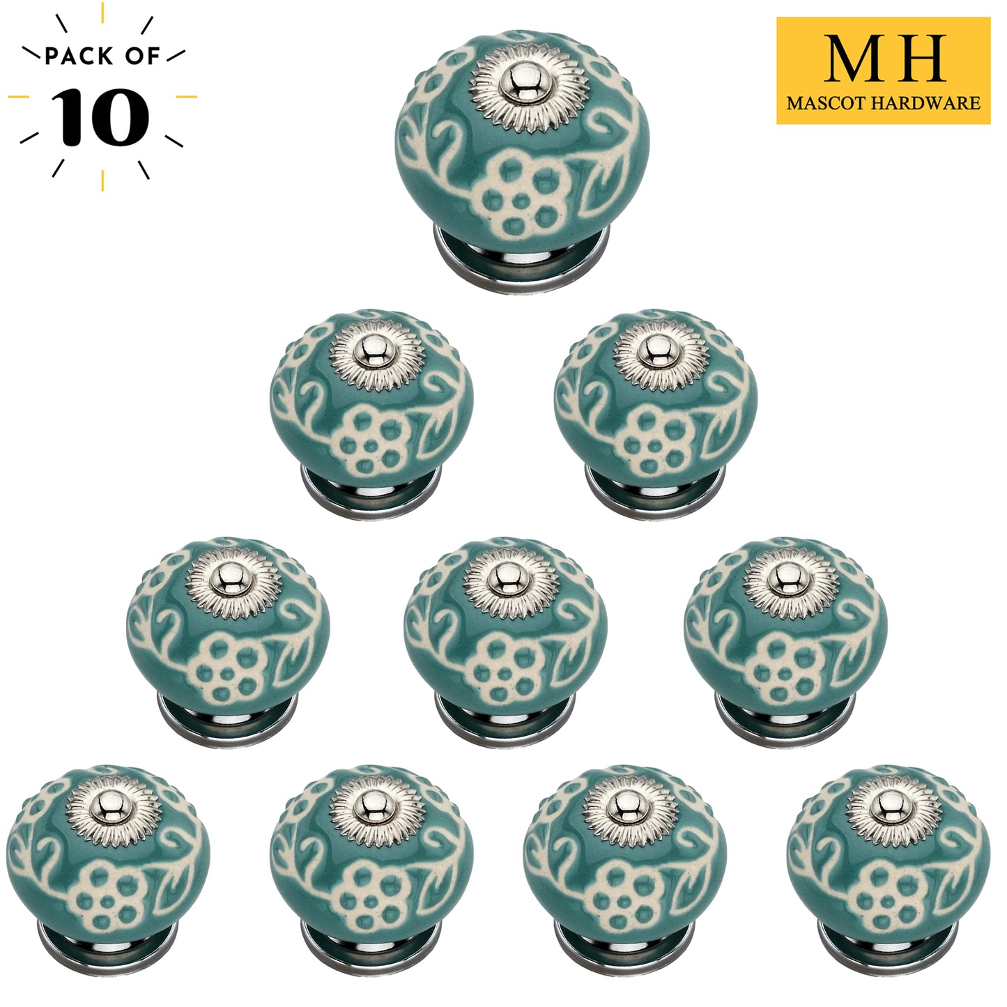 Mascot Hardware 1-3/5 in. Pansy Cabinet Knob (Pack of 10)