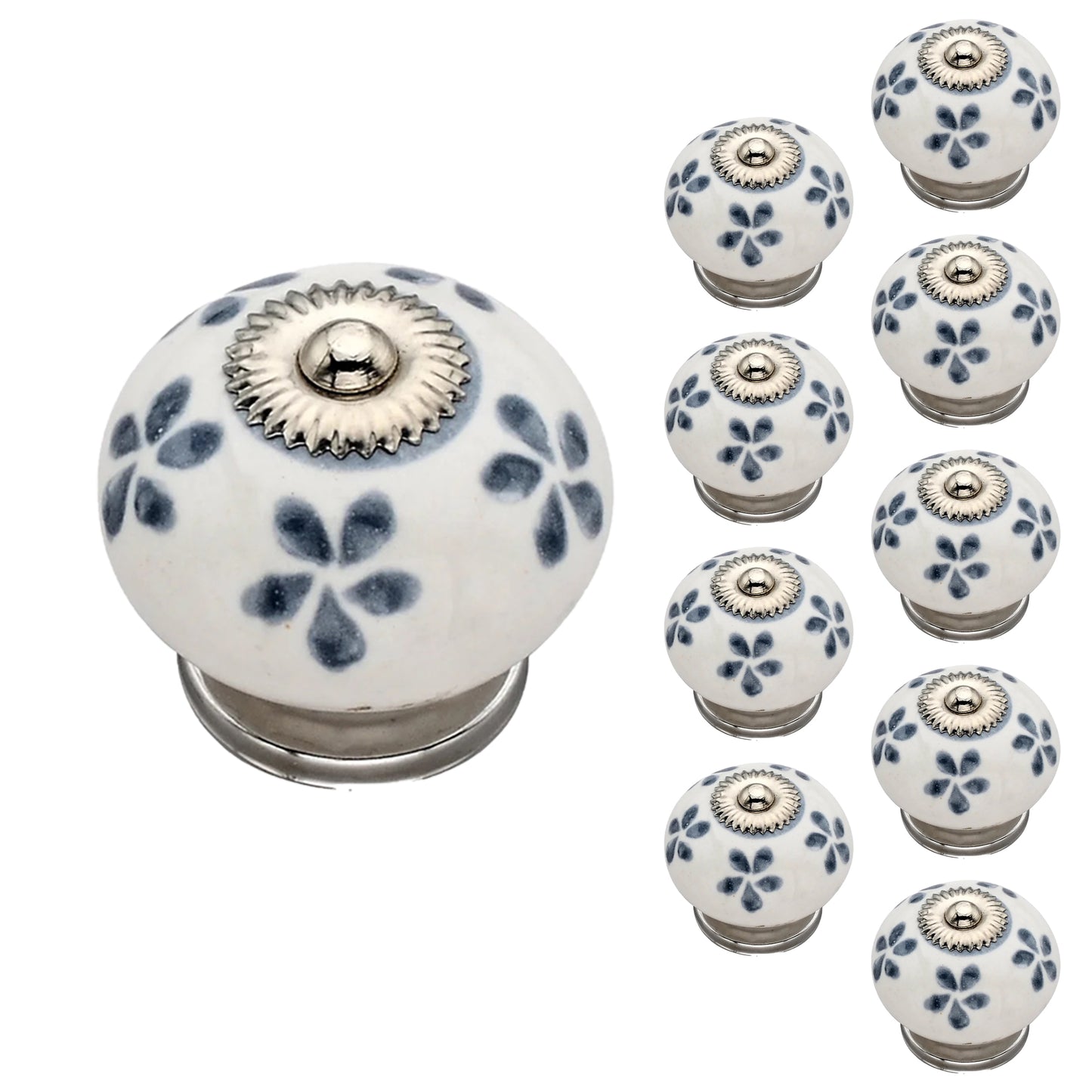 Mascot Hardware Anemone Washed 1-4/7 in. Grey Cabinet Knob (Pack of 10)
