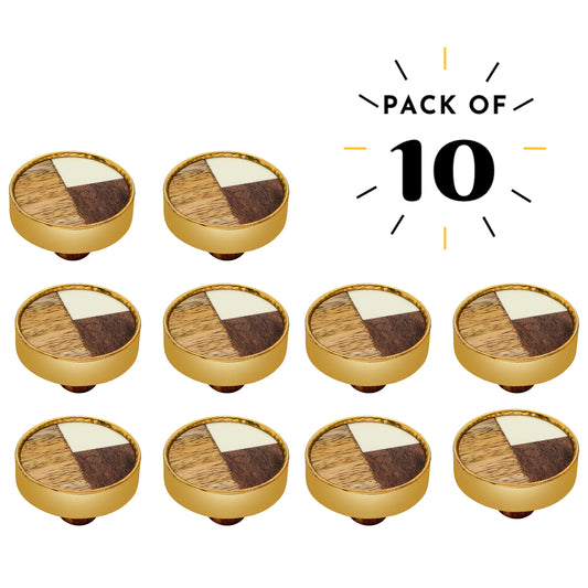 Mascot Hardware Athena 1-3/5 in. Wood & White Cabinet Knob (Pack of 10)