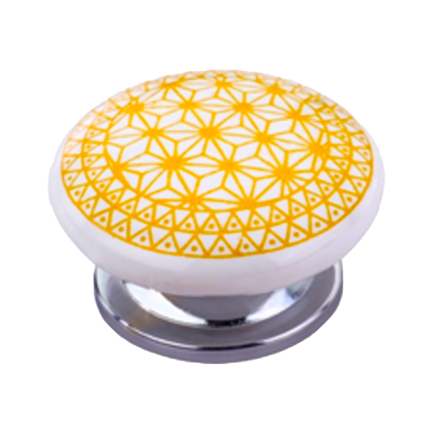 Mascot Hardware Ceramic 1.5 in. Yellow & White Drawer Cabinet knob (Pack of 10)